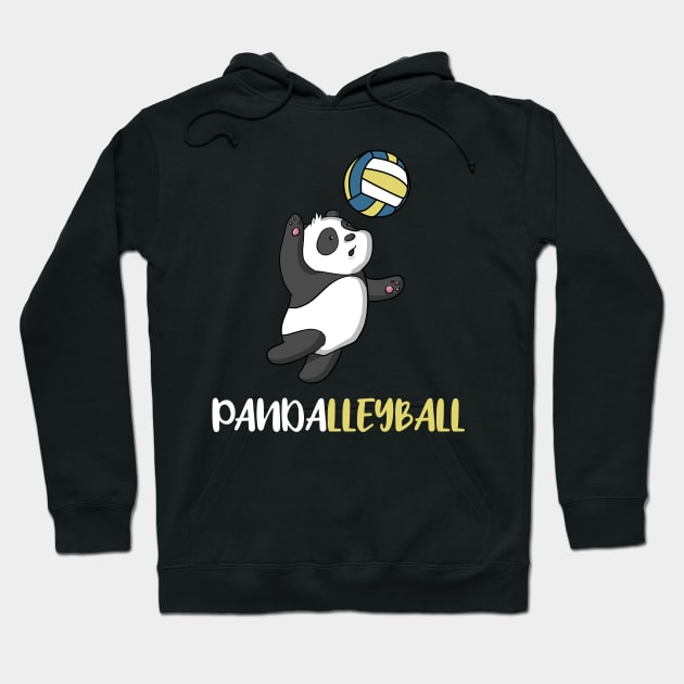 Cute Panda Playing Volleyball Girls Boys Teens Gift Hoodie by Freid